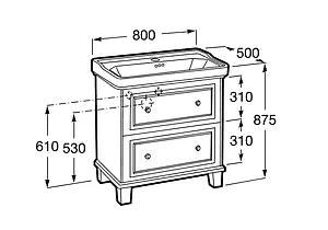 Тумба-умывальник напольная Roca Carmen 80 тёмно-серый сатин 857135417+3270A0000, 2