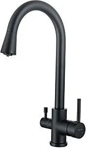 Смеситель для кухни с подключением к фильтру Aquatek чёрный матовый AQ1085MB Смеситель для кухни с подключением к фильтру Aquatek чёрный матовый AQ1085MB, 1