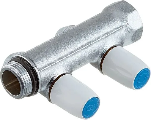 Коллектор регулирующий проходной 2 отвода ¾"в/н x ¾"ек Tiemme MAXIMA 1860026 Коллектор регулирующий проходной 2 отвода ¾"в/н x ¾"ек Tiemme MAXIMA 1860026