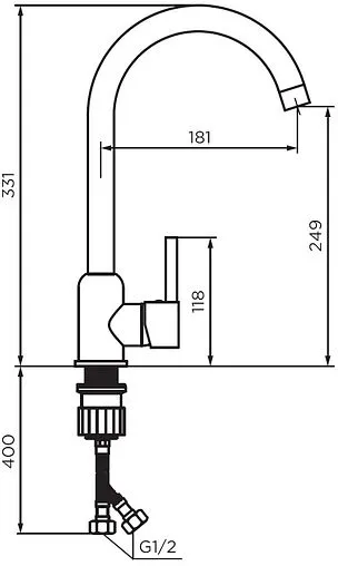 Смеситель для кухни Dorff Logic белый D3007033