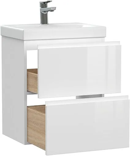 Тумба-умывальник подвесная Cersanit Moduo Slim 50 белый 64124+S-UM-MOD50SL/1