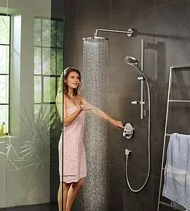 Термостат для 2 потребителей Hansgrohe ShowerSelect S шлифованная бронза 15743140, 3