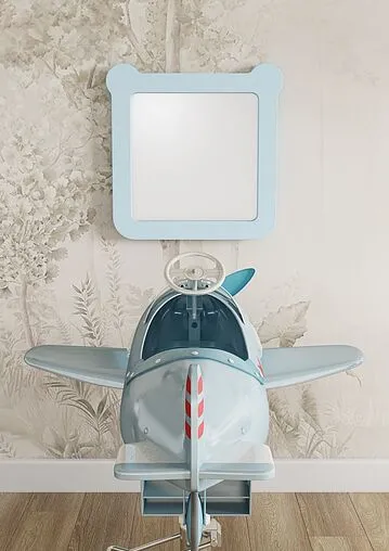 Зеркало Aquaton Каспер Мишка 50 голубой матовый 1A283402CR0E0