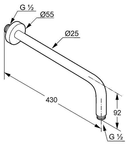 Держатель верхнего душа на стену Kludi A-QA хром 6651405-00
