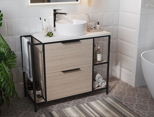 Тумба под умывальник напольная Cersanit Bosquet 100 дуб 63013