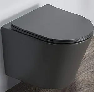 Унитаз подвесной безободковый Comforty графит матовый 105MDH Унитаз подвесной безободковый Comforty графит матовый 105MDH, 1