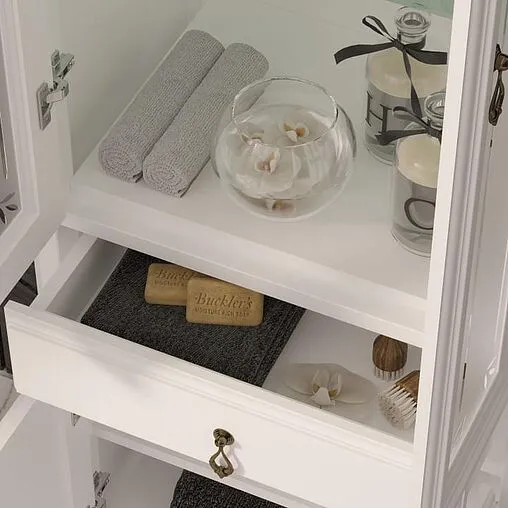 Шкаф-пенал напольный двухстворчатый Opadiris Лоренцо 55 белый 00-00001799