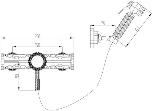 Гигиенический душ со смесителем Lemark Jasmine бронза LM6618B