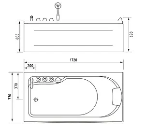 Ванна акриловая Gemy 172x77 L G9006-1.7 B L Ванна акриловая Gemy 172x77 L G9006-1.7 B L, 2