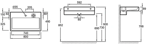 Раковина Jacob Delafon Terrace 80 белый EXD9112-00