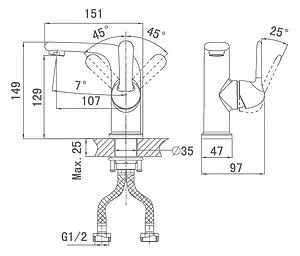 Смеситель для раковины D&K Ambrosius Rhein хром DA1342101 Смеситель для раковины D&K Ambrosius Rhein хром DA1342101, 2