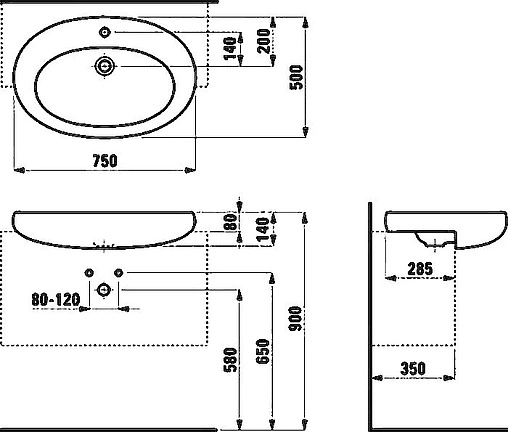 Раковина Laufen Alessi One 75 c покрытием LCC белый 8.1397.2.400.104.1