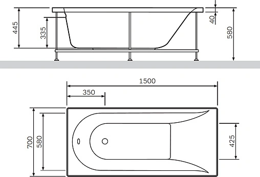 Ванна акриловая Am.Pm Spirit 150x70