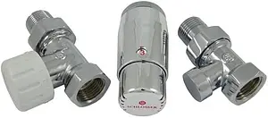 Комплект вентилей терморегулирующих прямых ½" в/н Schlosser Standard Mini хром 602200061 Комплект вентилей терморегулирующих прямых ½" в/н Schlosser Standard Mini хром 602200061, 1