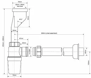 Сифон для писсуара Mc Alpine HC2PO-40, 2