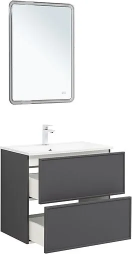 Тумба-умывальник Aquanet Арт 75 ясень графит 00329064+00318925