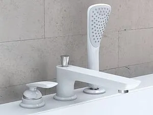 Смеситель на борт ванны на 3 отверстия Kludi Balance белый/хром 524479175 Смеситель на борт ванны на 3 отверстия Kludi Balance белый/хром 524479175, 4