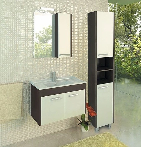 Шкаф-зеркало Comforty Барселона 70 белый/венге 00003131798CF