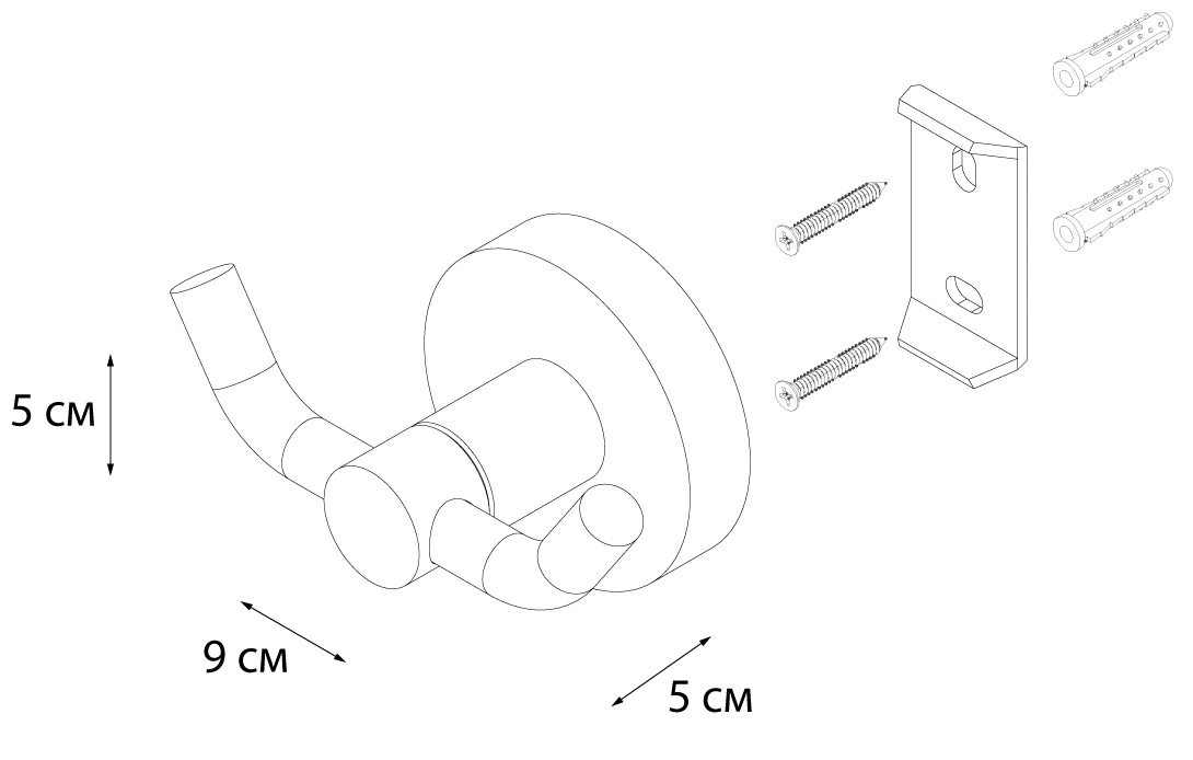 Крючок двойной Fixsen Modern сатин FX-51505