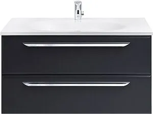 Тумба-умывальник подвесная Cezares Eco 90 Grafito ECO-900-2C-SO-GR-P+CZR-900/480-LV-MR-ECO Тумба-умывальник подвесная Cezares Eco 90 Grafito ECO-900-2C-SO-GR-P+CZR-900/480-LV-MR-ECO, 1