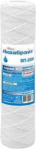 Картридж для механической очистки воды Slim Line 10" Аквабрайт ВП-20М Картридж для механической очистки воды Slim Line 10" Аквабрайт ВП-20М, 1