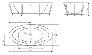 Ванна акриловая отдельностоящая BellRado Катрин 185x90 BR7011014-00, 4