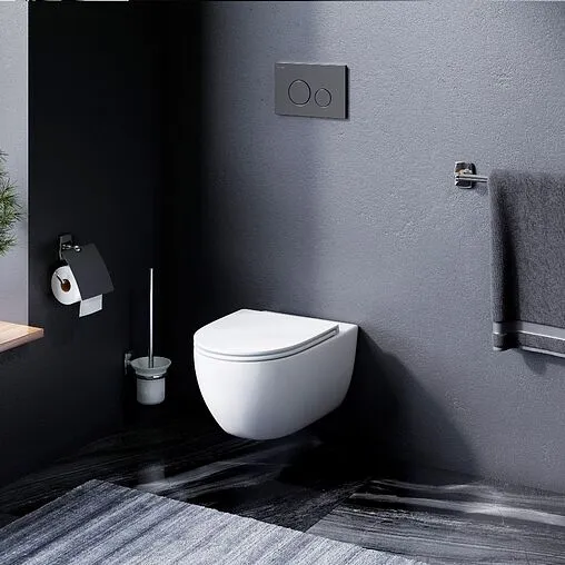 Комплект 6 в 1 Am.Pm Awe FlashClean IS49038.111700 с кнопкой черный матовый