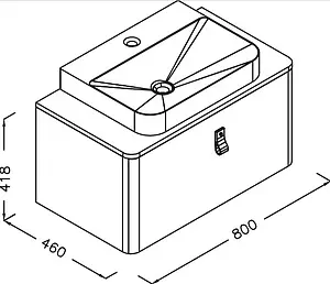 Тумба-умывальник подвесная ISVEA Supra 80 тёмно-серый 27SPS084080I+10SQ50057SV Тумба-умывальник подвесная ISVEA Supra 80 тёмно-серый 27SPS084080I+10SQ50057SV, 2