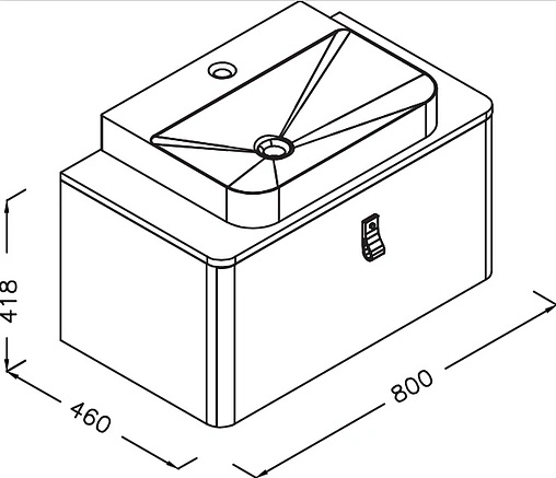 Тумба-умывальник подвесная ISVEA Supra 80 тёмно-серый 27SPS084080I+10SQ50057SV Тумба-умывальник подвесная ISVEA Supra 80 тёмно-серый 27SPS084080I+10SQ50057SV