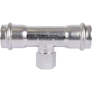 Тройник пресс переходной 28мм x ½"в x 28мм Sanha NiroSan 9130G 69130G281228, 4