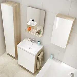 Шкаф Cersanit Smart 35 белый/ясень B-SW-SMA/Wh, 3