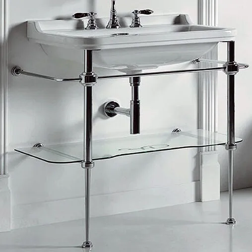 Консоль напольная Kerasan Waldorf 80 хром 9197K1cr+4141K1bi/cr*1