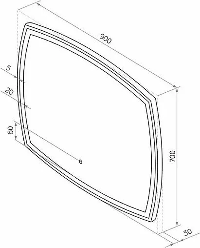 Зеркало с подсветкой Continent Dream Led 90x70 белый ЗЛП611