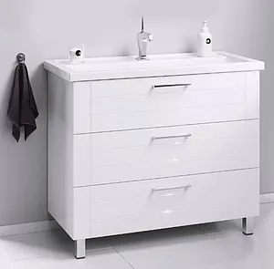 Тумба-умывальник напольная Aqwella Manchester 100 белый MAN01103+4640021065204 Тумба-умывальник напольная Aqwella Manchester 100 белый MAN01103+4640021065204, 4