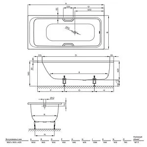 Ванна стальная Bette Select 180x80 anti-slip+easy-clean белый 3413-000 PLUS AR, 2