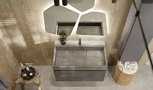 Тумба под умывальник подвесная Raval Facet 80 антрацит Fac.01.80/P/A/RL, 5