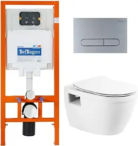 Комплект 5 в 1 BelBagno Loto BB070CHR/BB070SC/BB002-80/BB006-PR-CHROME.M с кнопкой хром матовый Комплект 5 в 1 BelBagno Loto BB070CHR/BB070SC/BB002-80/BB006-PR-CHROME.M с кнопкой хром матовый, 1