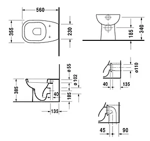 Унитаз приставной Duravit D-Code белый 21150900002 Унитаз приставной Duravit D-Code белый 21150900002, 2
