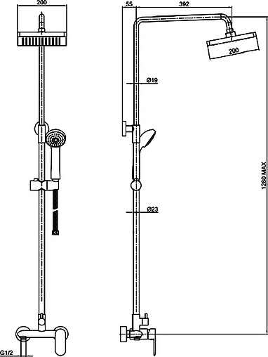 Душевая система со смесителем для душа Bravat Opal хром F9125183CP-A4-RUS