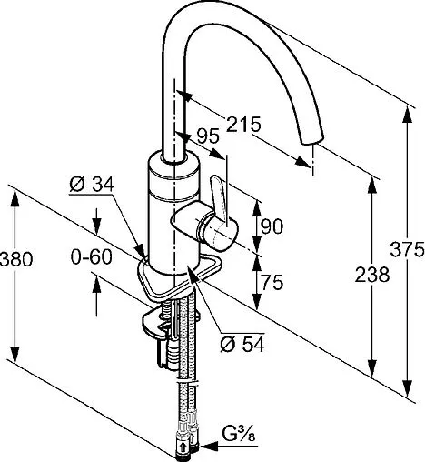 Смеситель для кухни Kludi E-go хром 422000575 Смеситель для кухни Kludi E-go хром 422000575