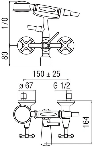 Смеситель для ванны Nobili Carlos Primero хром CP210CR