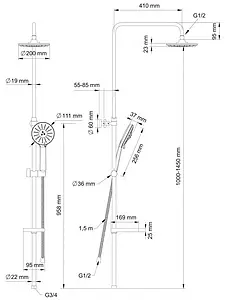 Душевая система без смесителя Swedbe Calypso хром 5062 Душевая система без смесителя Swedbe Calypso хром 5062, 2