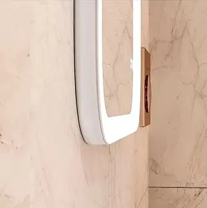 Зеркало с подсветкой Continent Glamour Led 50 с часами белый ЗЛП652, 5