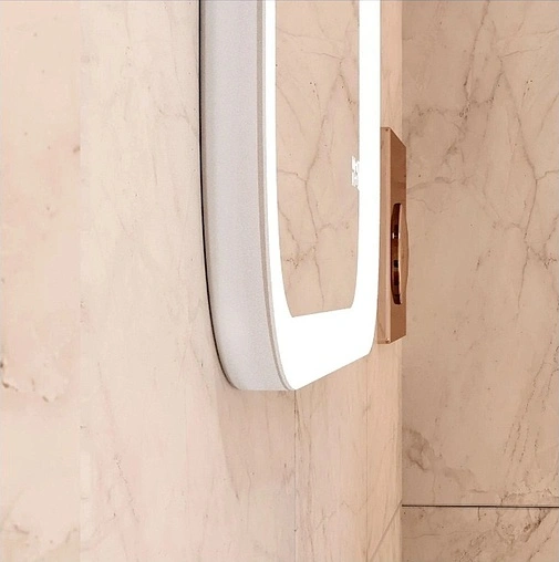 Зеркало с подсветкой Continent Glamour Led 50 с часами белый ЗЛП652