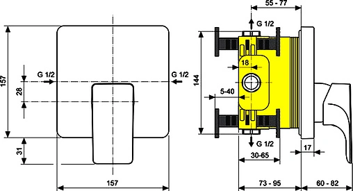 Смеситель для душа скрытого монтажа Ideal Standard Strada хром A5852AA