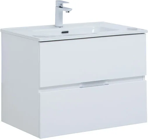Тумба-умывальник подвесная Aquanet Алвита New 70 белый матовый 00303909+00284027