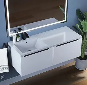 Тумба-умывальник подвесная Uperwood Tanos 120 L белый с графитовыми вставками 291021019 Тумба-умывальник подвесная Uperwood Tanos 120 L белый с графитовыми вставками 291021019, 5