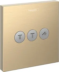Вентиль переключающий на 3 потребителя Hansgrohe ShowerSelect шлифованная бронза 15764140, 1