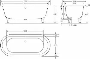 Ножки для ванны чугунной Jacob Delafon Cleo белый E4010N-00, 2