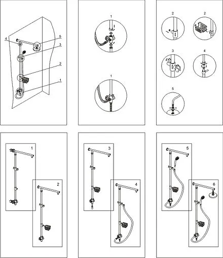 Душевая система без смесителя Wasserkraft хром матовый A038